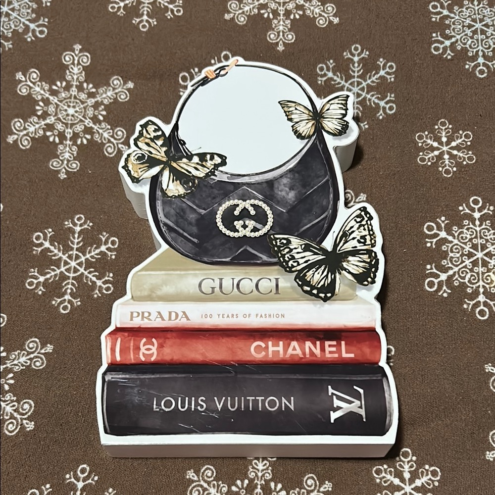 Luxury Fashion Book Stack Decor with Black and White Accents